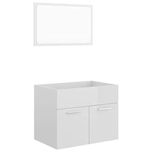 vidaXL Set Mobili da Bagno 2 pz Bianco Lucido in Truciolato