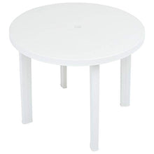 Gotop - Tavolo rotondo da giardino, per interni ed esterni, per giardino, patio, balcone, 89 x 72 cm, in plastica bianca