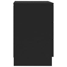 Tidyard Comodini Camera da Letto Moderni con 3 Cassetti in Truciolato Nero/Grigio Lucido,Comodino Moderno,Cassettiera Camera da Letto Moderna,Comodino con Cassetti 38x35x56 cm