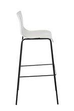 CLP 2 Sgabelli Alti Hoover In Polipropilene I Set 2 Sgabelli Bar Design I Sedie Sgabello Con Schienale, Colore:bianco, Colore del telaio:nero