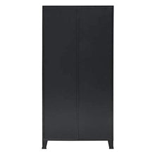 Pissente - Armadietto da ufficio in metallo, stile industriale, resistente, per armadio, armadio, facile da montare, 90 x 40 x 180 cm (L x P x A) nero