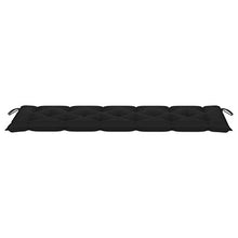 vidaXL Panca da Giardino con Cuscino Nero 175 cm in Massello di Teak