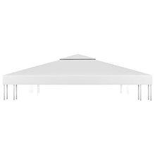 vidaXL Gazebo impermeabile a 2 livelli, per feste e giardino, copertura di ricambio per tetto, 310 g/m², 4 x 3 m, colore bianco