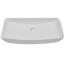 lavabo da bagno, Ceramico lussuoso in Forma rettangolare Bianco 710 x 380 x 135 mm