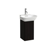 Laufen Base di Scorrimento per mobiletto Ino per lavabo 815301, 1 Anta, Cerniera Destra, Maniglia in Alluminio Nero, colorazione: Olmo Scuro - H4030141102631