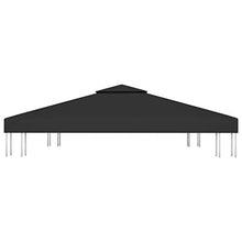 vidaXL Gazebo impermeabile a 2 livelli, per feste e giardino, copertura di ricambio per tetto, 310 g/m², 3 x 3 m, colore nero