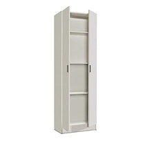 MarinelliGroup Armadio Multiuso armadietto Mobile Bagno casa Garage 2 Ante 4 Ripiani Bianco 59 X 37 X 180-7144