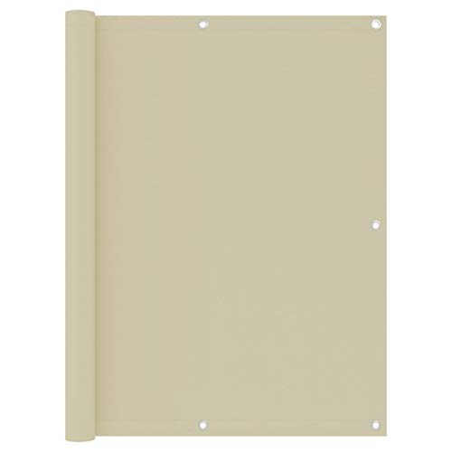 vidaXL Paravento da Balcone Crema 120x600 cm Tessuto Oxford