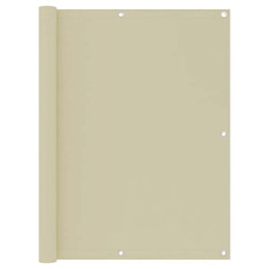 vidaXL Paravento da Balcone Crema 120x600 cm Tessuto Oxford
