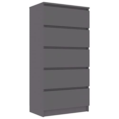 vidaXL Credenza con Cassetti Grigia 60x35x121 cm in Truciolato