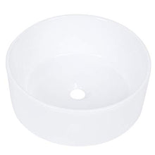Dioche Lavandino da appoggio in ceramica 405 mm moderno rotondo lavabo lavabo bagno bagno rubinetto bianco