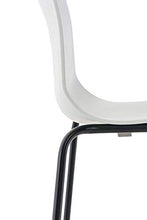 CLP 2 Sgabelli Alti Hoover In Polipropilene I Set 2 Sgabelli Bar Design I Sedie Sgabello Con Schienale, Colore:bianco, Colore del telaio:nero