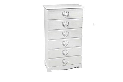 Gicos CASSETTIERA in Legno 6 CASSETTI Cuore 50X30X95 CM 662553