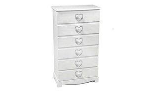Gicos CASSETTIERA in Legno 6 CASSETTI Cuore 50X30X95 CM 662553