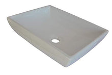 warenplus2014 Lavandino in ceramica bianca rettangolare con inserto in ceramica, 43 x 33 cm