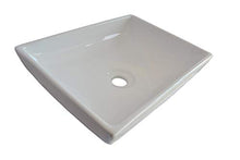 warenplus2014 Lavandino in ceramica bianca rettangolare con inserto in ceramica, 43 x 33 cm