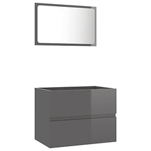 vidaXL Set Mobili da Bagno 2 pz Grigio Lucido in Truciolato