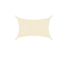 LINGXING Vela Ombreggiante, Tettuccio Parasole da Giardino Resistente all'Acqua Rettangolare 96,5% Blocco UV con Corda Libera (3X3m,Beige Bianco)