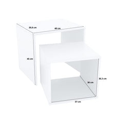 Set di 2 comodini da salotto, in stile moderno, per soggiorno, camera da letto (bianco)