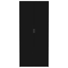 FAMIROSA Armadietto Bianco Lucido Nero 80x35,5x180 cm in Truciolato