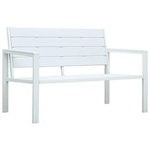 vidaXL Panchina da Giardino Aspetto Legno Leggera Robusta Elegante Rustica Panca Esterno 120 cm in Plastica HDPE Grigia Telaio Acciaio