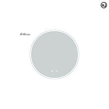 ApeJoy rotondo 60 cm specchio da bagno a LED, specchio antinebbia da bagno con illuminazione, interruttore tocco, bianco luce fredda, risparmio energetico (tondo 60 cm antiappannamento) AJ01s