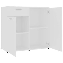 Credenza moderna con cassetto e ripiani 80 x 36 x 75 cm, mobile ausiliare con ante comò, bianco