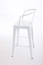 CLP Sgabello Industrial in Metallo Vasbro I Sgabello Bar con Schienale E Poggiapiedi I Sgabello Cucina Alt. Seduta 77 CM, Colore:Bianco