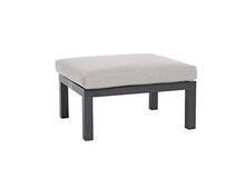 Gartenfreude Aluminium Hocker Ambience, flexibel einsetzbar mit wasserabweisenden Kissen, Dunkelgrau/Hellgrau Sgabello, Grigio Chiaro/Grigio Scuro