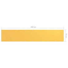 vidaXL Paravento da Balcone Giallo 75x400 cm Tessuto Oxford