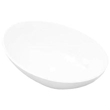 Lavandino in ceramica, piano ovale, superficie lucida, diametro foro di scarico: 4,5 cm, mobili da bagno 400 x 330 x 135 mm