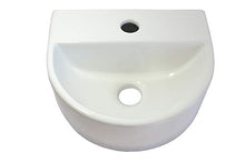 1 lavabo (SS032) in ceramica, montaggio a parete, ovale, quadrato, in ceramica, per il bagno, piccolo, da appendere, circa 30 cm, L 25 cm