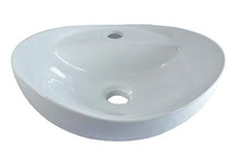 1 lavabo in ceramica, ovale, rettangolare, piccolo, in ceramica, 40,5 x 32,5 cm