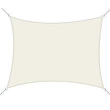 Outsunny Vela Ombreggiante Rettangolare 4x6m, Tenda da Sole per Esterno in Poliestere Anti UV Traspirante Bianco Crema