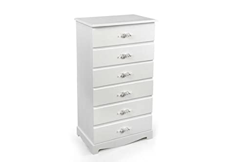 Gicos Mobile Cassettiera Comodino 6 Posti 55X30X95 Cm Design Shabby Chic