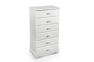 Gicos Mobile Cassettiera Comodino 6 Posti 55X30X95 Cm Design Shabby Chic