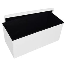 Rebecca Mobili Puff contenitore poggiapiedi moderno, seduta sedia bianca, arredamento casa salotto, living - Misure 38 x 76 x P 38 cm (HxLxP) - Art. RE4620
