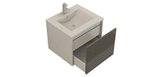 Set mobili da bagno 'Linz' grigio lucido Front Jet-Line bagno set lavabo mobili da bagno cassetto Push Open