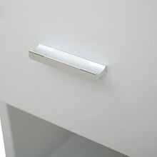FEANG Comodino Bianco Comodino Camera Bagagli Moderna con Metallo Maniglia Comodino Magazzinaggio Tavolino Laterale