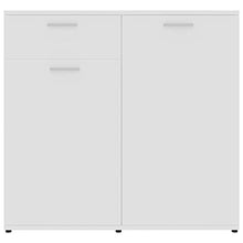 Credenza moderna con cassetto e ripiani 80 x 36 x 75 cm, mobile ausiliare con ante comò, bianco