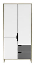Demeyere Armadio guardaroba giovanile Genius bianco opaco e grigio chiaro camera da letto per bambini 185 x 89 x 50 cm