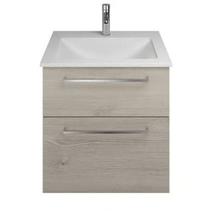 Burgbad Eqio Lavabo in ghisa Minerale Incluso mobiletto lavabo, Larghezza 620 mm, SEYU062, Colore (Anteriore/Corpo): Flanella di Quercia/Flanella di Quercia, Maniglia cromata P95 - SEYU062F2632P95