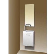 'Set di mobili"Fantasy 40 Bianco con mobiletto, specchio, lavabo in marmo artificiale