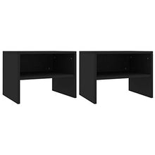 Lasamot Comodino in truciolare, Comodino Camera da Letto Stile Moderno 40 x 30 x 30 cm (Larghezza x profondità x Altezza) Nero Set 2 Pezzi