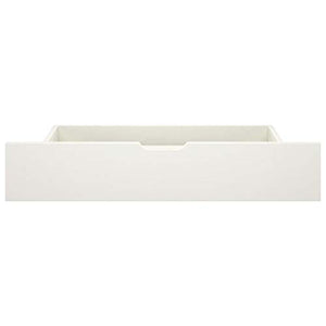 BIGTO - Struttura letto con 2 cassetti in legno di pino massello, mobili per camera da letto, 140 x 200 x 82 cm, colore: Bianco