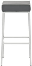 CLP Sgabello Bar Montreal Imbottito In Similpelle I Sgabello Panchetto Design Cucina o Bar Telaio 4 Gambe Alt 85 CM, Colore:grigio, Colore del telaio:bianco