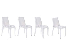 Mediawave Store - Set 4 pz Sedia CRYSTAL LIGHT Design Trasparente in Policarbonato Sedia da Sala da Pranzo, Sedia Trasparente, Per Casa, Arredo Bar o Locale, Sedie in Policarbonato Trasparente