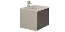 Set mobili da bagno 'Linz' grigio lucido Front Jet-Line bagno set lavabo mobili da bagno cassetto Push Open