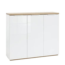 Composad Mobile/SCARPIERA Bianco Lucido E Riviera Oak, (LxAxP): 120,00x102,40x35,00 cm, adatto a ingresso, ripostiglio, lavanderia