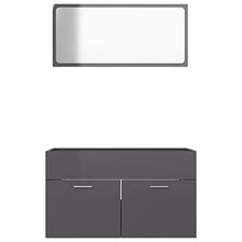 vidaXL Set Mobili da Bagno 2 pz Grigio Lucido in Truciolato
